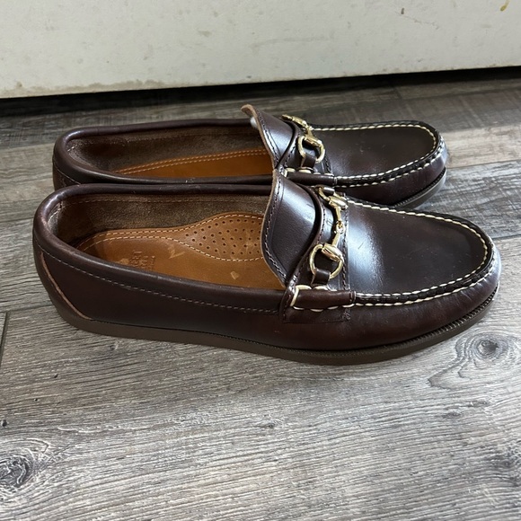 Oakstreet Bootmaker handcrafted in USA Classic Brown Leather Bit Loafers - Picture 4 of 11